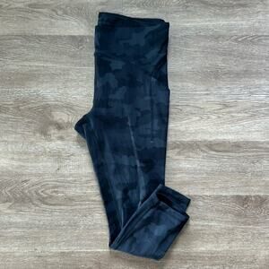 Lululemon Power Thru High Rise 23" Tight Leggings Black Camo Size 10